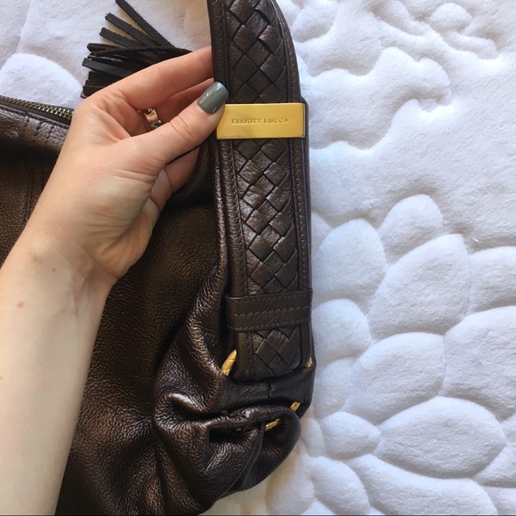 ELLIOTT LUCCA | Metallic Leather Woven Strap Purse - Picture 3 of 5